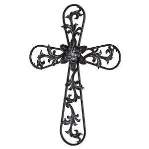 Dicksons MWC-409 Ornate Filigree Design With Vines Pewter Finish 23 x 17 Inch Metal Decorative Hanging Wall Cross - 1 of 3