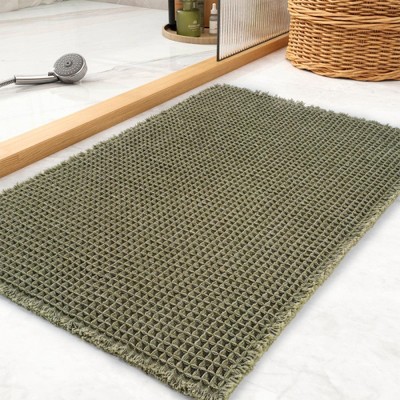 Ruso Weights Tassel-Trimmed Absorbent Waffle Shower Mat