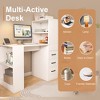 Sapphtopaz Modern Computer Desk with 4-in-1 Socket Wooden Study Desk with 3 Slide Drawers and 4 Storage Levels Office Desk for Home Office - 2 of 4