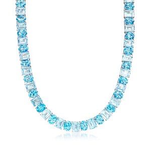 Ross-Simons 85.00 ct. t.w. Swiss and Sky Blue Topaz Necklace in Sterling Silver Size 18 - 1 of 4