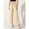 INSPIRE CHIC Women's Tie Knot High Waist Pleated Wide Leg Pants with Pockets - 3 of 4