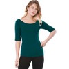 INSPIRE CHIC Women's Half Sleeves Scoop Neck Fitted Layering Soft T-Shirt - 2 of 4