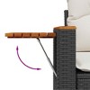 vidaXL 7 Piece Patio Sofa Set with Cushions Black Poly Rattan - Black and Cream - 3 of 4