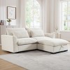 2 Seater Corduroy Sofa with Storage Ottoman, Modular Deep Seat Couch, 86.6" Living Room Sectional Sofa-3irtyhousy - 2 of 4