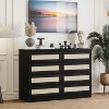 Jojoka 8 Drawer Double Dresser for Bedroom, Rattan Chest of Dressers - 4 of 4