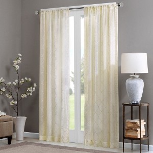 Diamond Sheer Window Curtain Panel(Only 1 Pc Panel) - 1 of 4