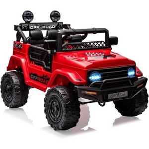 2 Seater Ride On Car, 12V Electric Truck with Parent Remote Control, Spring Suspension, Kids Electric Vehicle for Aged 3-8 Years - 1 of 4