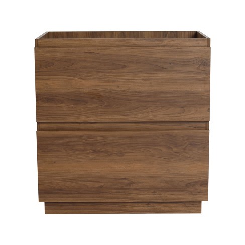 NicBex Floating Wall Mounted Bathroom Vanity without Sink,Modern Bathroom Sink Vanity with Double Drawer,30" Bathroom Sink Cabinet,Brown - image 1 of 4