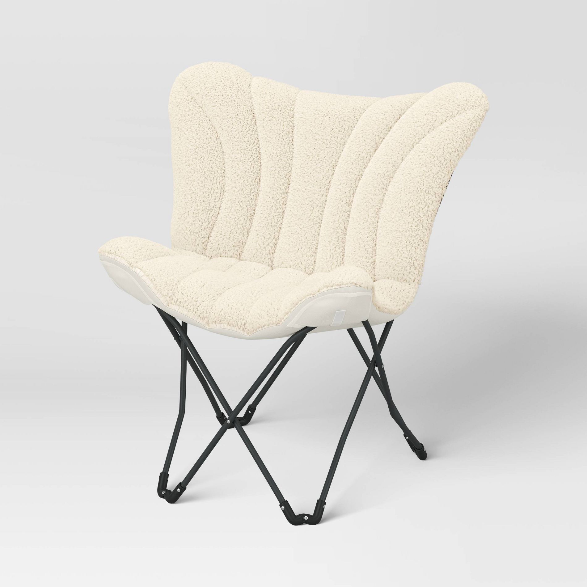 Dorm Butterfly Chair Faux Shearling Cream - Room Essentials