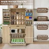 72" Wooden Tall Kitchen Pantry Cabinet,6-Tier Wood Display Storage Cabinet,Wood Cupboard Storage Cabinet for Dining Room - 4 of 4