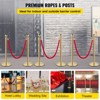 VEVOR Velvet Ropes and Posts, 5 ft/1.5 m Red Rope, Stainless Steel Gold Stanchion with Ball Top, Red Crowd Control Barrier Used for Theaters, Gold - 3 of 4