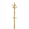 Vynxaria 71.5" Tall Wooden Swivel Coat Rack with 9 Pegs and Natural Finish - 4 of 4