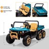 Jojoka 24V 4WD 6-Wheel Ride-on Dump Truck, 2-Seater Electric UTV with Remote Control, Dump Bed & Shovel, Music, LED Lights - 4 of 4