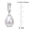 EVERLY JEWELRY | Sterling Silver 8.5 - 9 MM Cultured Freshwater Pearl and 1/5 CT TGW Cubic Zirconia Drop Cuff Earrings - 3 of 4
