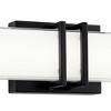Possini Euro Design Exeter Modern Wall Lights Set of 2 Black Hardwire 24" Light Bar LED Fixture White Glass Shade for Bedroom Bathroom Vanity House - 3 of 4