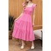August Sky Women's Eyelet Ruched Tiered Midi Dress - 3 of 4