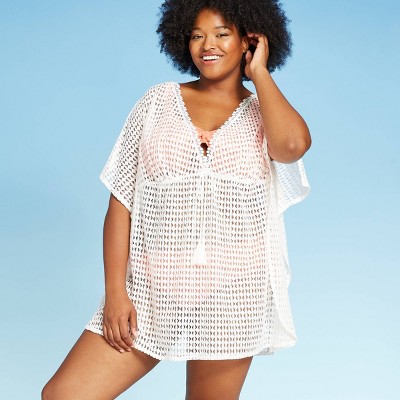 plus size white cover up