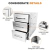 14" W x 20.5" H x 23"D Stainless Steel Flush Mount BBQ Drawers with Chrome Handle,Enclosed Built-In Drawer Flush Mount - 4 of 4