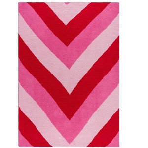 Shiraleah Pink and Red Super Soft Rowan Chevron Throw - 1 of 4