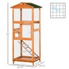 Akoasm 65 Inch Wooden Parakeets Parrot Bird Cage & Bird House With Pull Out Tray And 2 Doors-Orange - 2 of 4
