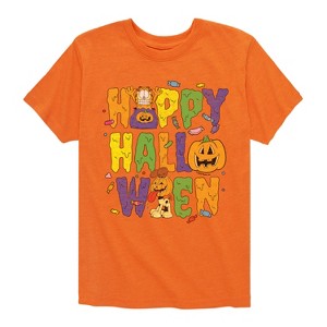 Boys' - Garfield - Happy Halloween Icons Short Sleeve Graphic T-Shirt - 1 of 4