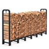 8 ft Firewood Rack Holds up to 660 LB, Outdoor Indoor Metal Firewood Stand, Adjustable Fireplace Wood Holder for Patio Porch, Easy Assembly, Black - 2 of 4