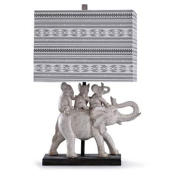 Dapple Family of Elephants Table Lamp with Rectangle Shade Gray/Brown - StyleCraft