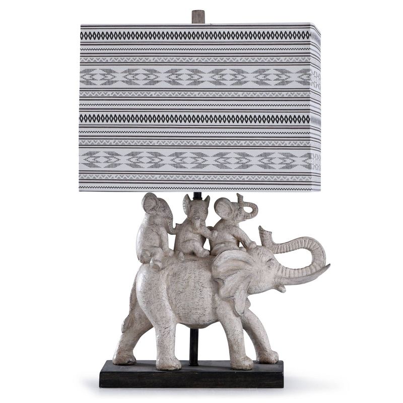 Dapple Family of Elephants Table Lamp with Rectangle Shade Gray/Brown - StyleCraft, 1 of 7