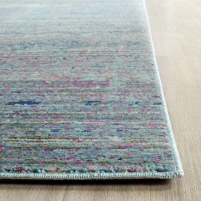 Valencia Turquoise and Multicolor Synthetic Square Area Rug 6'7" x 6'7"