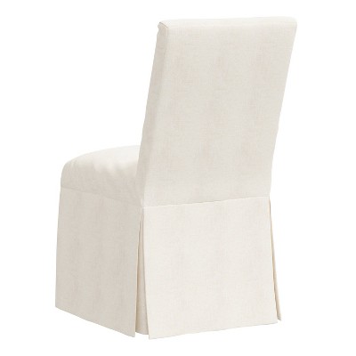 Zuma White Textured Linen Upholstered Parsons Side Chair