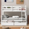 Streamdale Twin over Full Bunk Bed with Ladder, Two Storage Drawers, Safety Guardrail, White - 3 of 4
