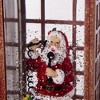 TopComfy Decorative Object Christmas Water Spinning Phone Booth With Santa for Holiday Table Decor, White and Red, 4.1"*4.1"*9.8" - 2 of 4