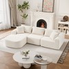 MAYEERTY 104 in Plush Fleece Convertible Sofa, Compressed Zero-Assembly Modular Beige Living Room Sofa - 2 of 4