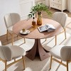 Indoor Wood Dining Table,Round Kitchen Dining Table With Walnut Tabletop,MDF Dining Table Suitable For Living Room,Milk Tea Shop-Coolbibila - 2 of 4