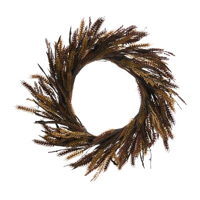 Transpac Artificial 24 in. Brown Harvest Wheat Wreath