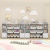 Tangkula 56" Large Toy Storage Organizer 4-Tier Kids Cubby Shelf with 8 Removable Bins and Bookshelf - 3 of 4