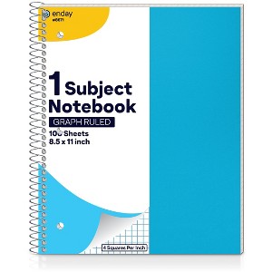 Enday Graph Paper Notebook 8.5 x 11 with Plastic Cover, 1 Grid Notebook, Graph paper spiral notebook, Graph notebook - 1 of 4
