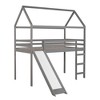 House Shape Twin Size Loft Bed with Slide, Gray - ModernLuxe - 4 of 4
