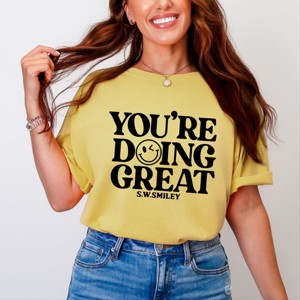 Simply Sage Market S.W.Smiley You're Doing Great Smiley Garment Dyed Tee - 1 of 4