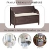 Ridstar 41.9 in. W Rustic Style Solid wood Multifunctional Storage Ottoman Bench with Safety Hinge For Entryway, Living Room & Bedroom-Dark Brown - 3 of 4