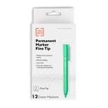 TRU RED Pen Permanent Markers Fine Tip Green Dozen TR54542