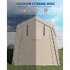 Acekool 7x10 FT Portable Outdoor Storage Shed, Dual Roll-Up Zipper Doors, Heavy-Duty Waterproof PE Tarp, UV-Resistant Shelter for Tools, Gray - 4 of 4