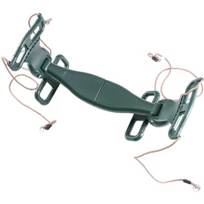Green Plastic Dual Glider Swing with Handlebar and Footrest