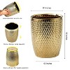 Aoibox Modern Golden Small Trash Can, Ceramic Wastebasket for Bathroom, Kitchen, Home Office - Stylish & Durable Round Design - 4 of 4