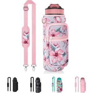 BABYYER Water Bottle Carrier Bag, with Adjustable Shoulder Strap, Sling Bag Sleeve Pouch Holder, for Walking Hiking Camping Gym - 1 of 4