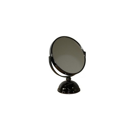 5.5inDiameter Chrome Make-Up Mirror, x5 magnification, Black finish