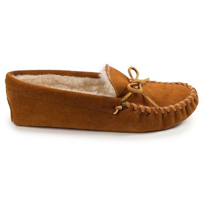 Minnetonka Men's Pile Lined Softsole Moccasin, Chocolate, 8 M US