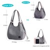 Generic Women's Multi-pocket Shoulder Bag Fashion Cotton Canvas Handbag Tote Purse - 4 of 4