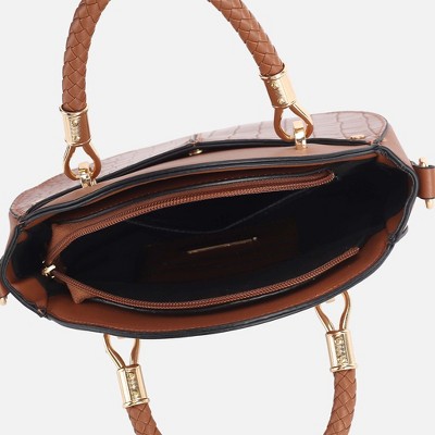 MKF Collection Round Satchel Crossbody Croc Embossed Vegan Leather, Nobella – MKF Collection by Mia K - Olive Green — фото 6