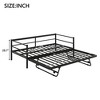 PAGED Twin Size Daybed Modern Metal Bed Frame with Adjustable Trundle and LED for Bedroom, Living - 4 of 4